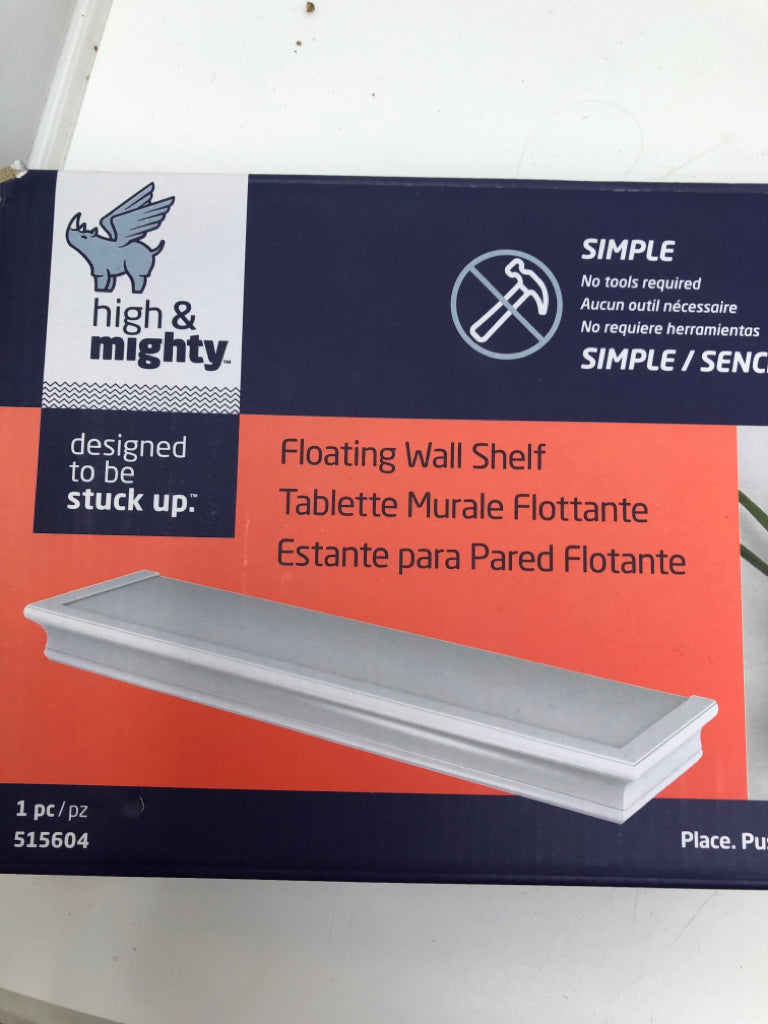 NIB WHITE FLOATING SHELF.