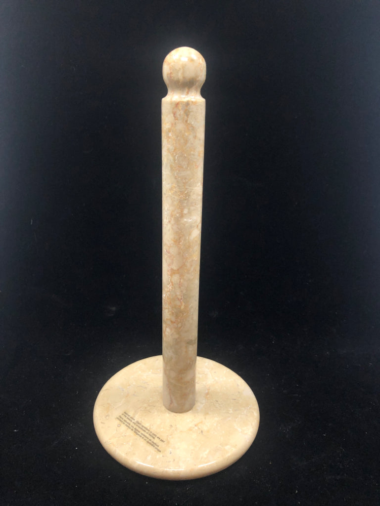 TAN STONE PAPER TOWEL HOLDER.