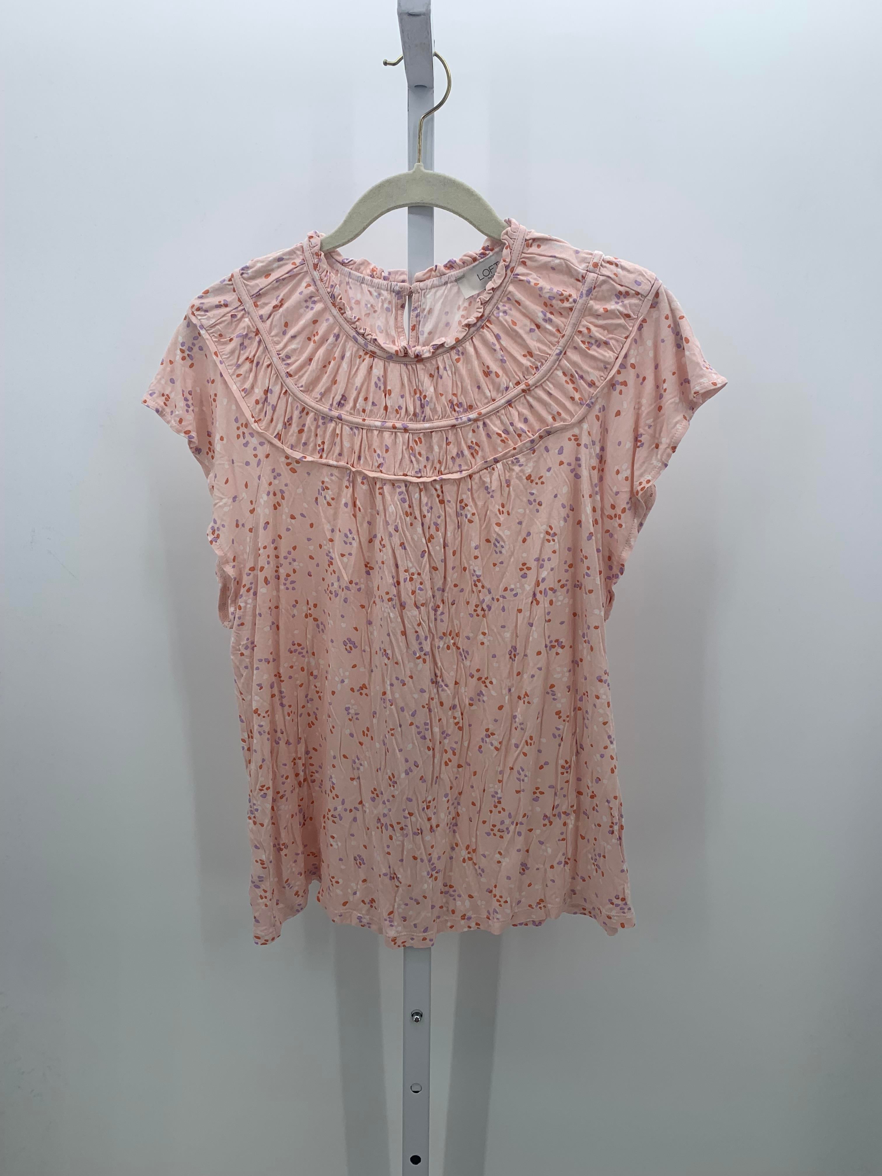 Loft Size Large Misses Short Sleeve Shirt