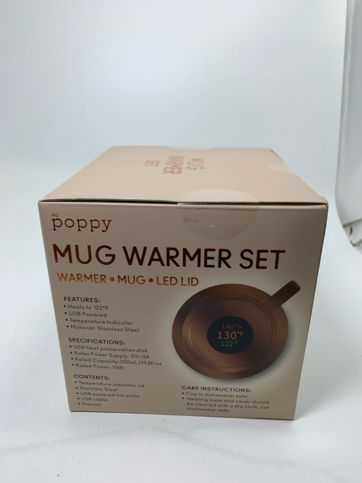 NIB MUG WARMER SET ROSE GOLD.
