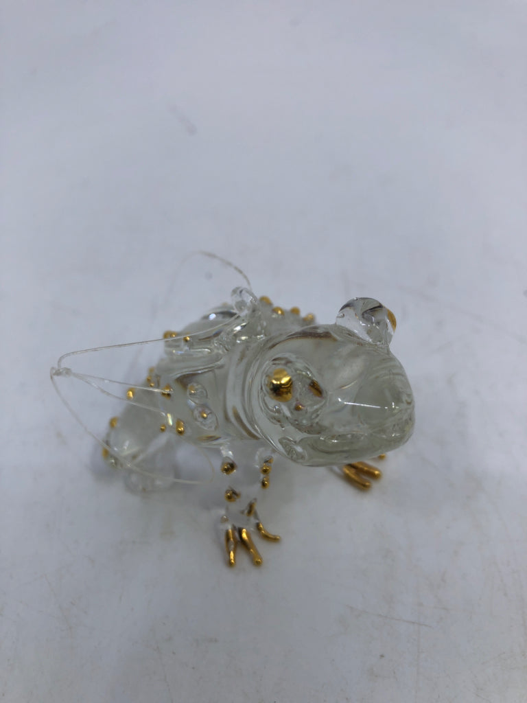 GLASS/GOLD FROG ORNAMENT.