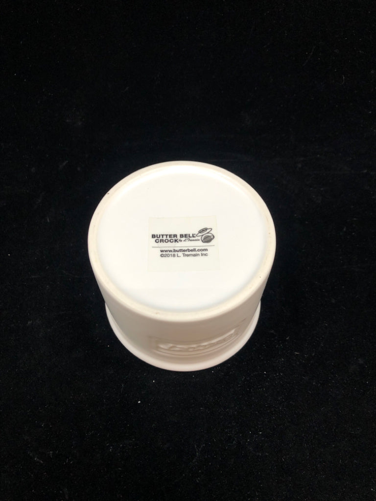 WHITE CERAMIC BUTTER BELL.