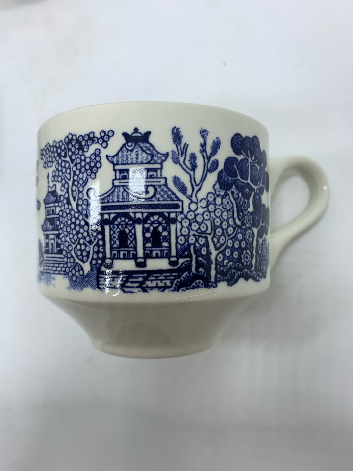 30PC CHURCHILL BLUE WILLOW SET SERV FOR 6.