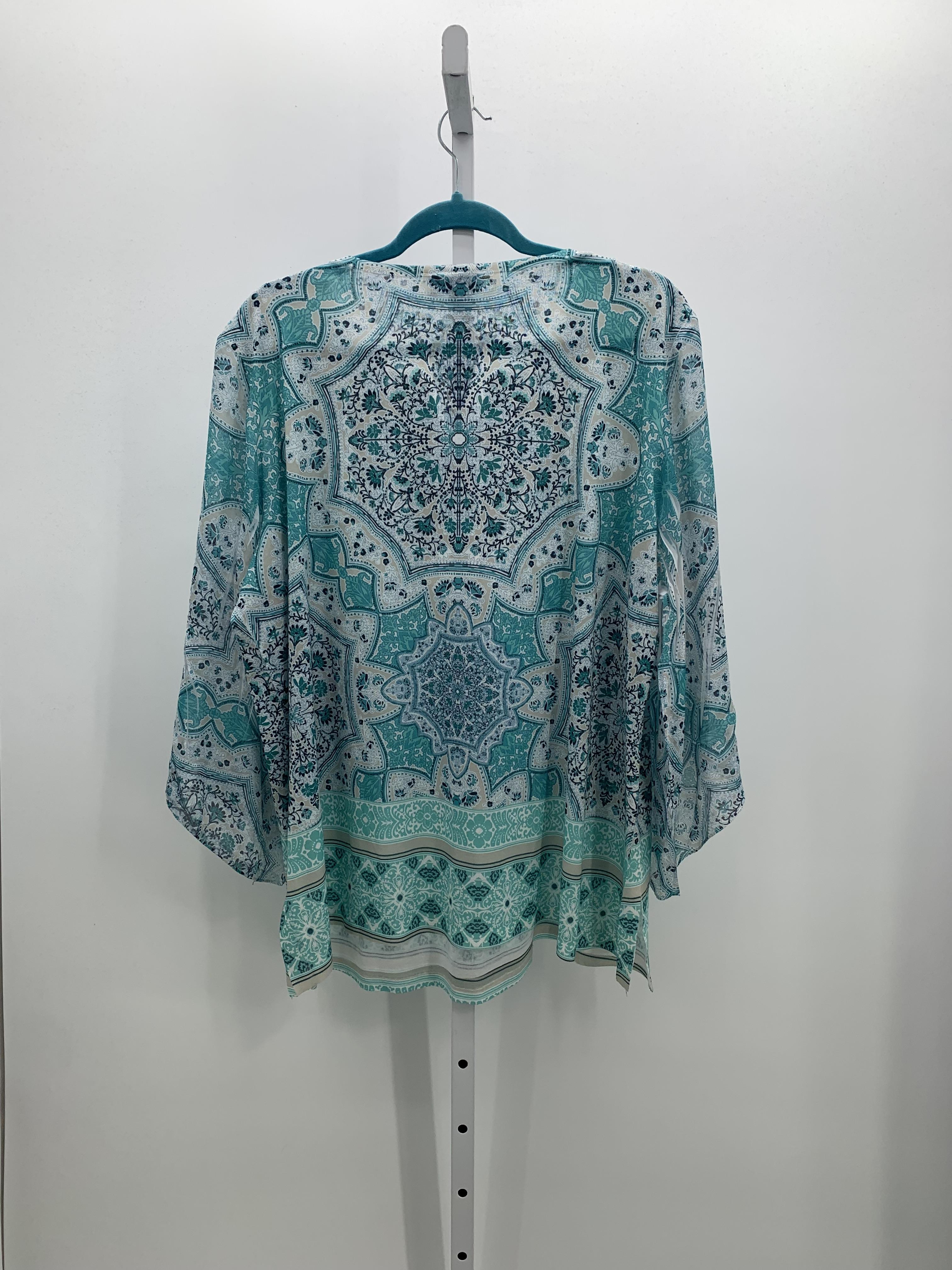 JM Collection Size 3X Womens 3/4 Sleeve Shirt