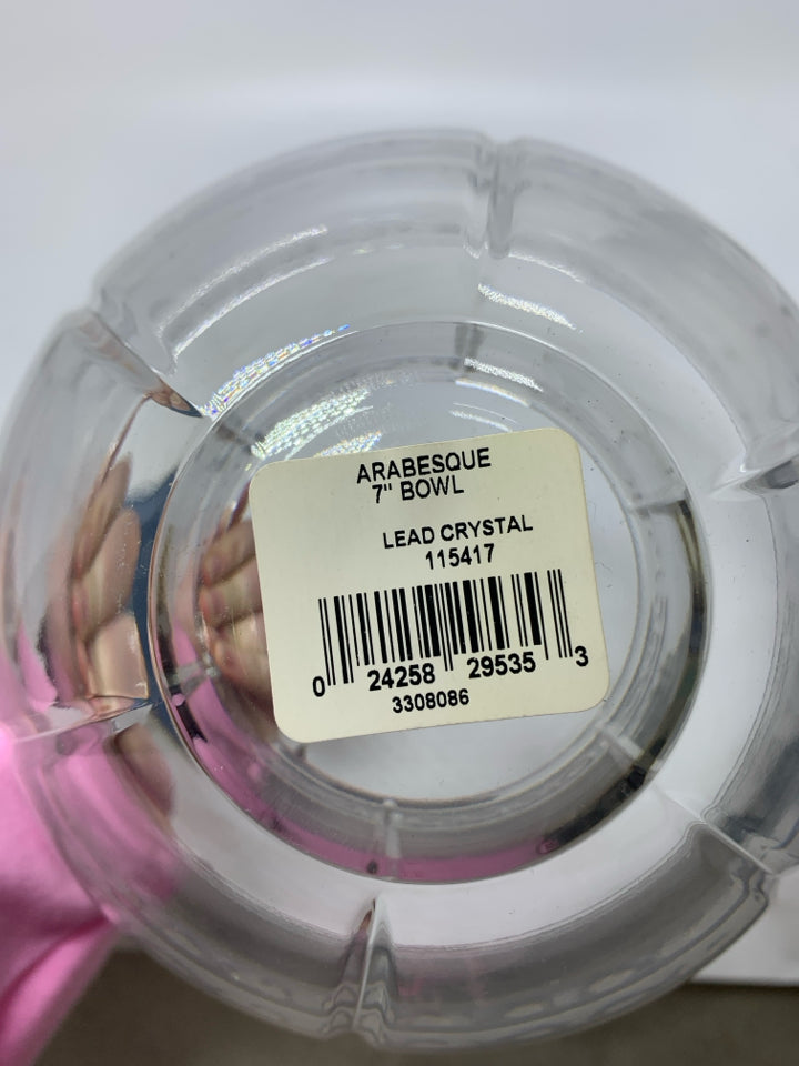NIB WATERFORD MARQUIS ARABESQUE CRYSTAL FROSTED SCROLLS GLASS BOWL.