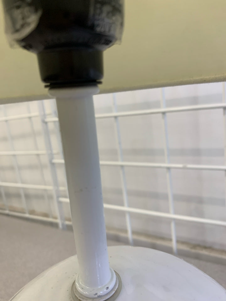 SOCCER BALL LAMP W/WHITE SHADE.