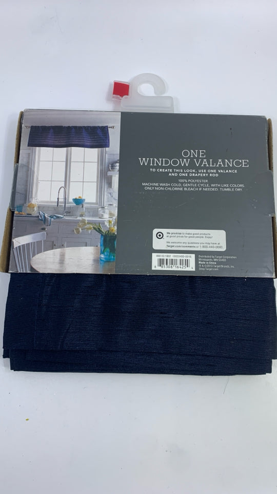 NEW NAVY WINDOW VALANCE.
