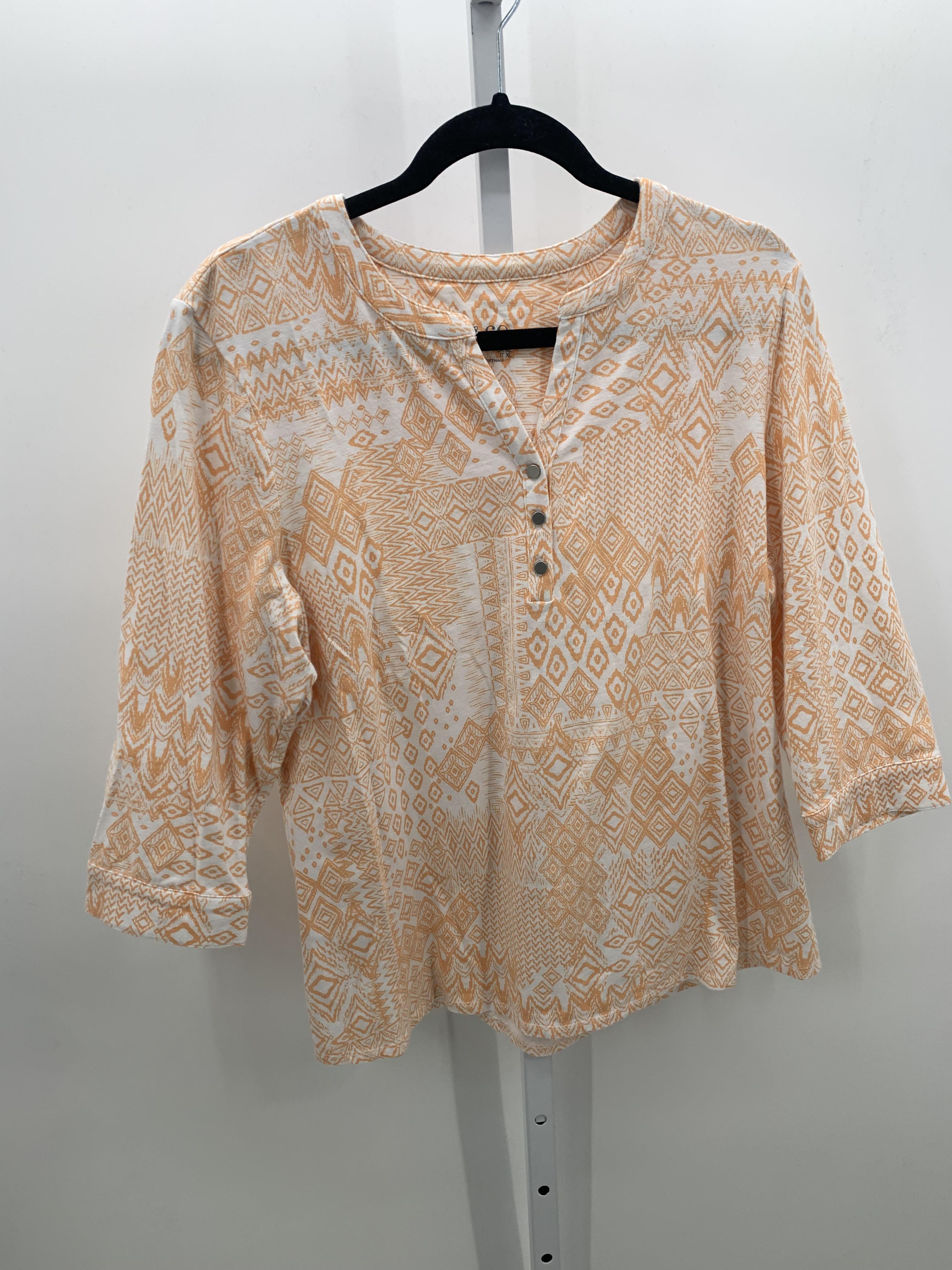 d & co. Size Large Misses 3/4 Sleeve Shirt