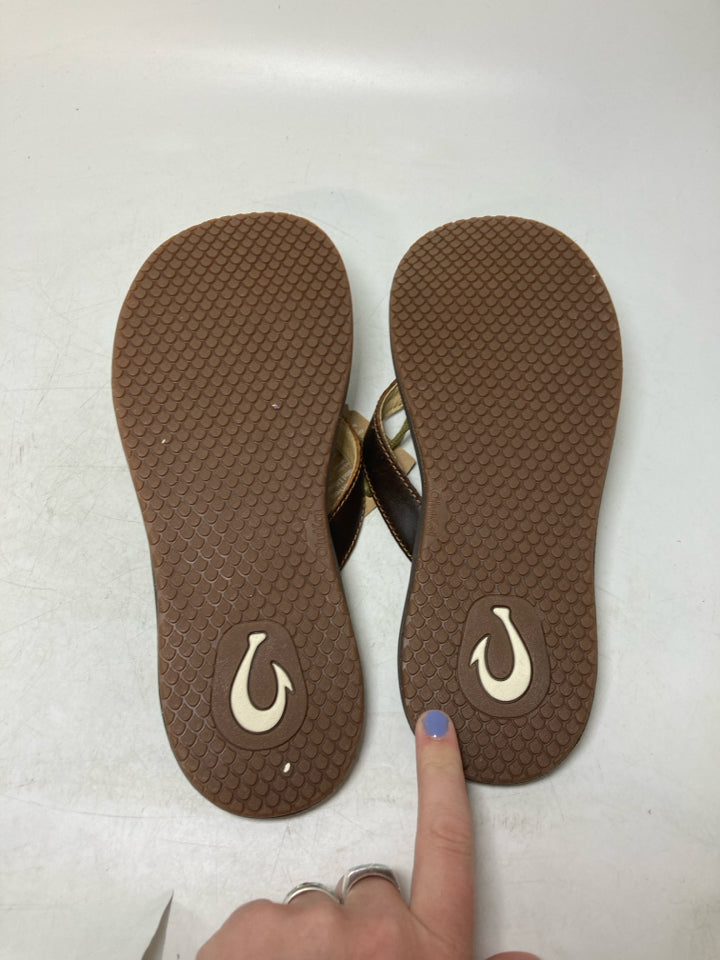 Olukai Panilo Leather Flip FLop Sandals