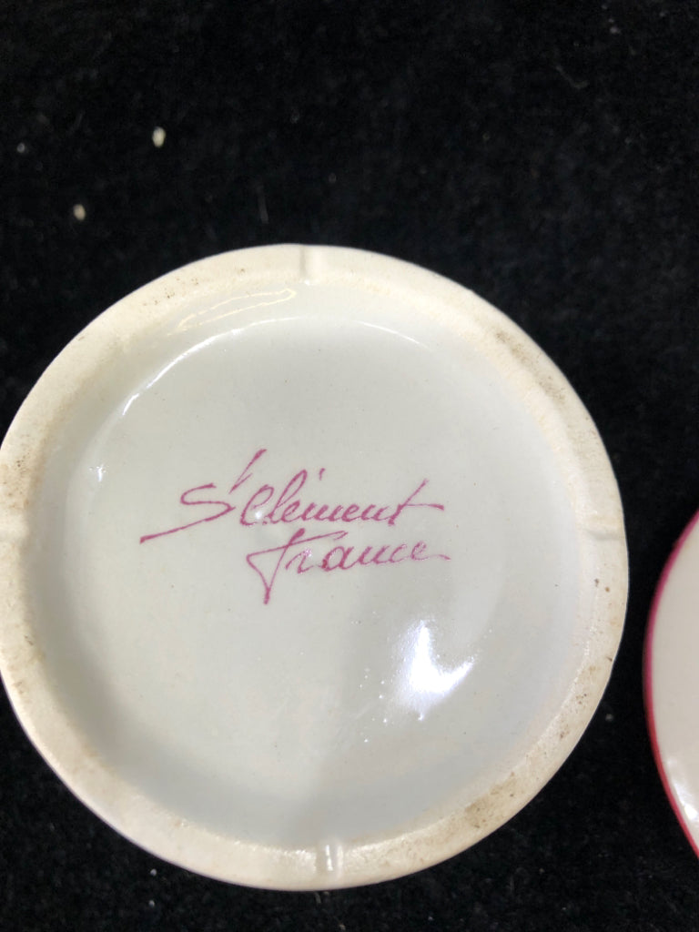 VTG SMALL COVERED BOWL ROOSTER PATTERN.