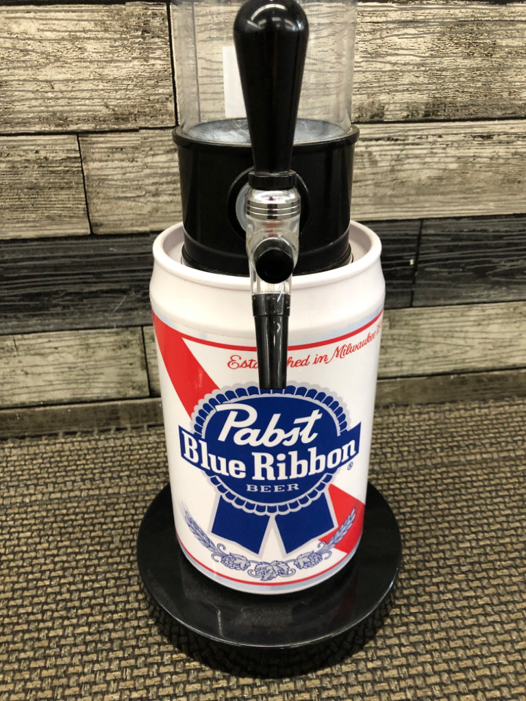 BLUE RIBBON BEER DISPENSER W 2 ADDITION LIDS.