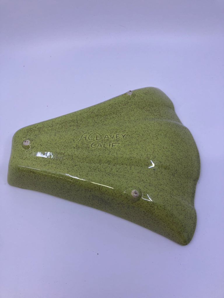 MCM GREEN SPECKLED TRAY- A C DAVEY.