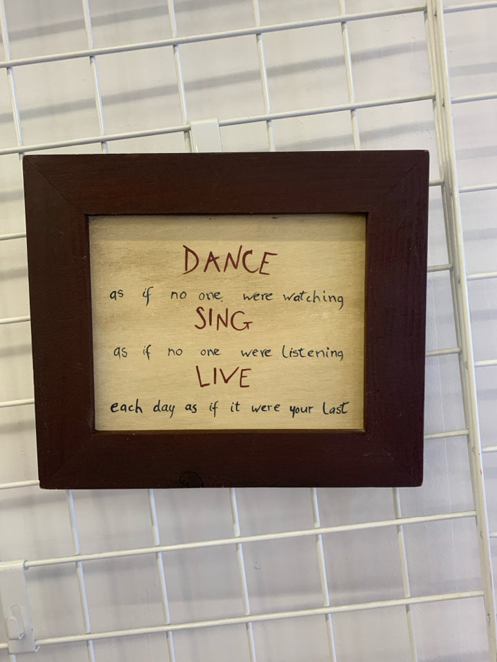 DANCE AS IF DARK BROWN WALL ART.