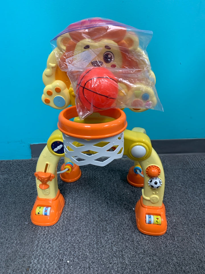 Toddler Basketball Hoop Tball Set & Soccer Goal - Lion Sport Toys w/ 1 ball