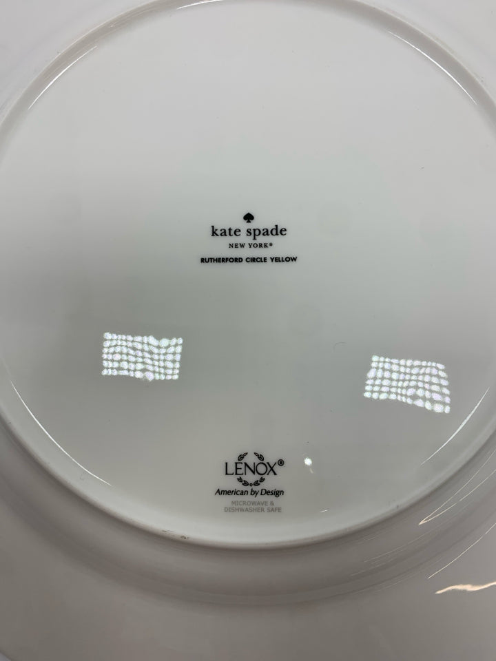 KATE SPADE LENOX RUTHERFORD YELLOW DINNER PLATE.