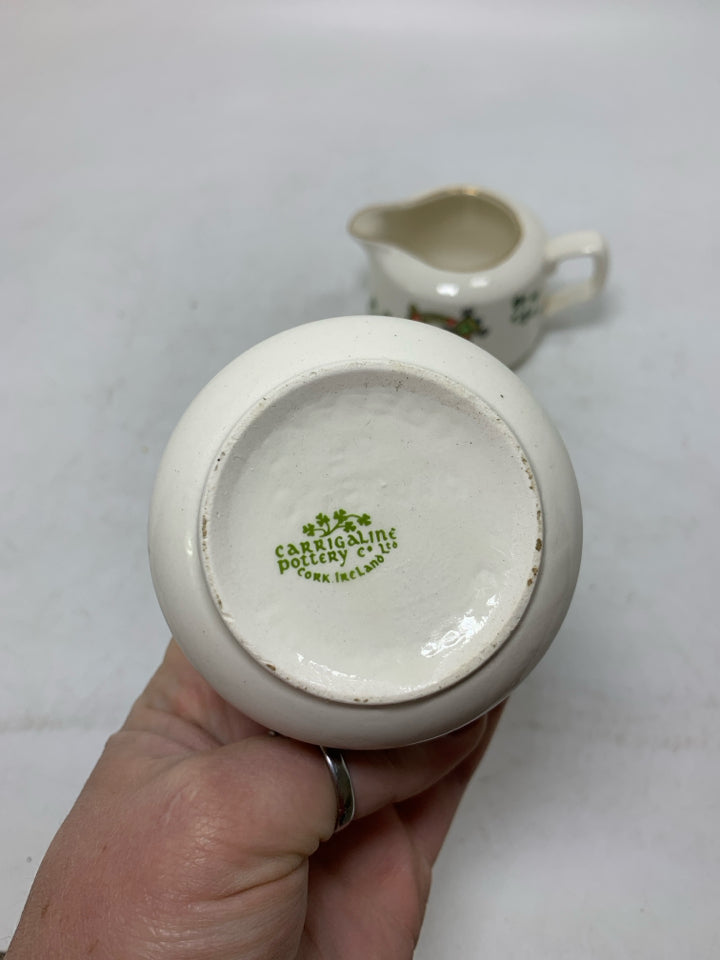 SHAMROCK/CREST SMALL SUGAR/CREAMER SET.