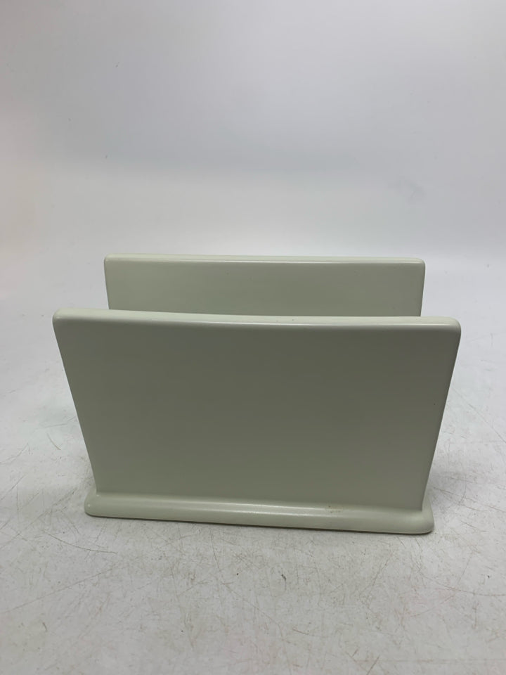 STONEWARE NAPKIN HOLDER.