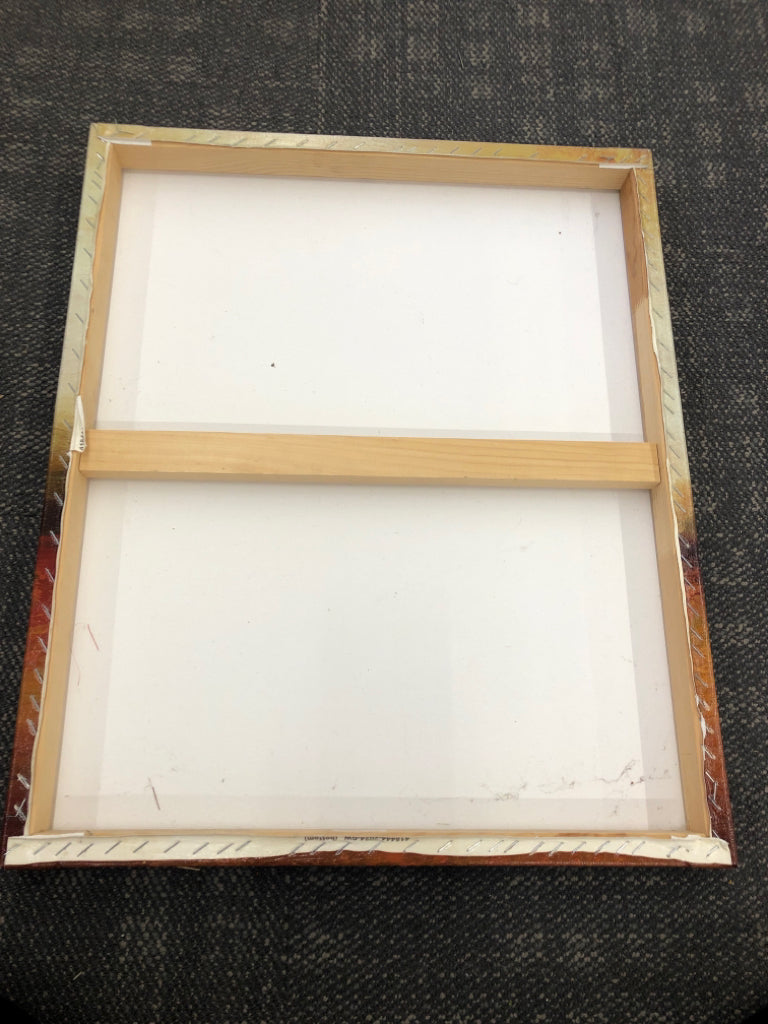 ABSTRACT RED/TAN LANDSCAPE CANVAS WALL ART.