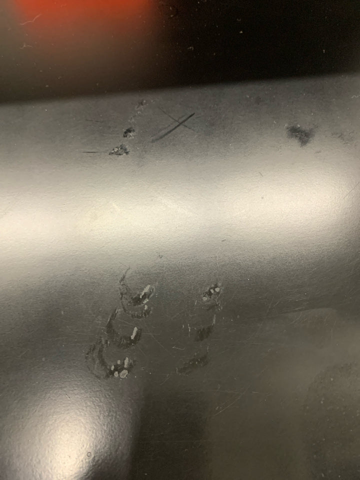 2PC BLACK WOOD DESK W/ SHELVES *MINOR WEAR.