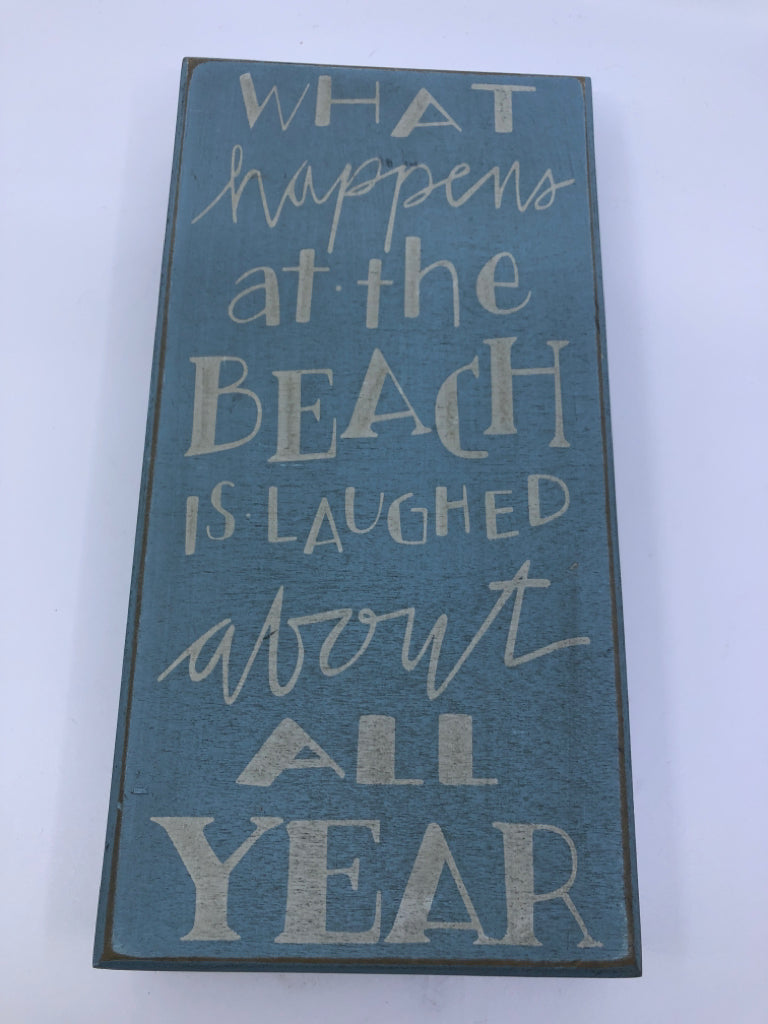 WHAT HAPPENS AT THE BEACH WALL ART.