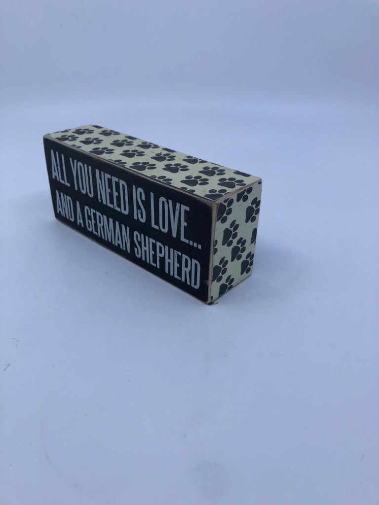 "ALL YOU NEED IS LOVE" WOOD BLOCK.