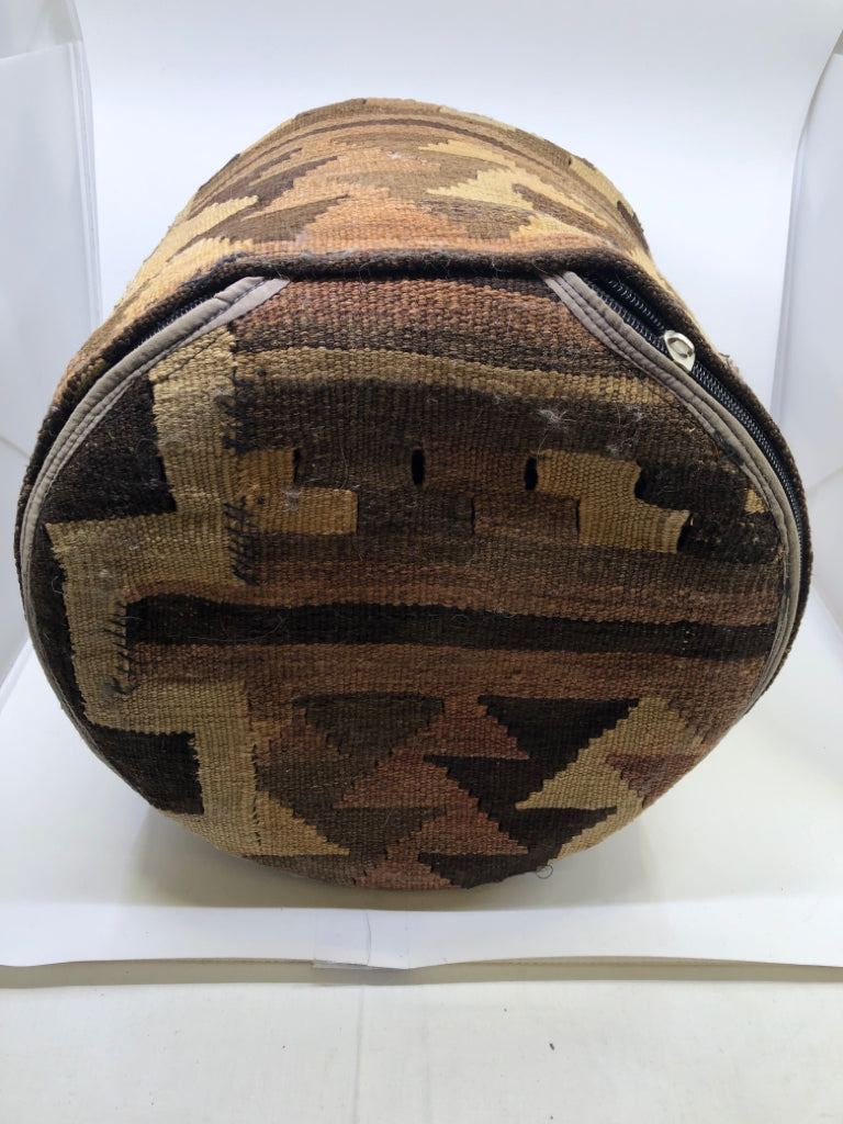 BROWN AZTEC PATTERN POOF.