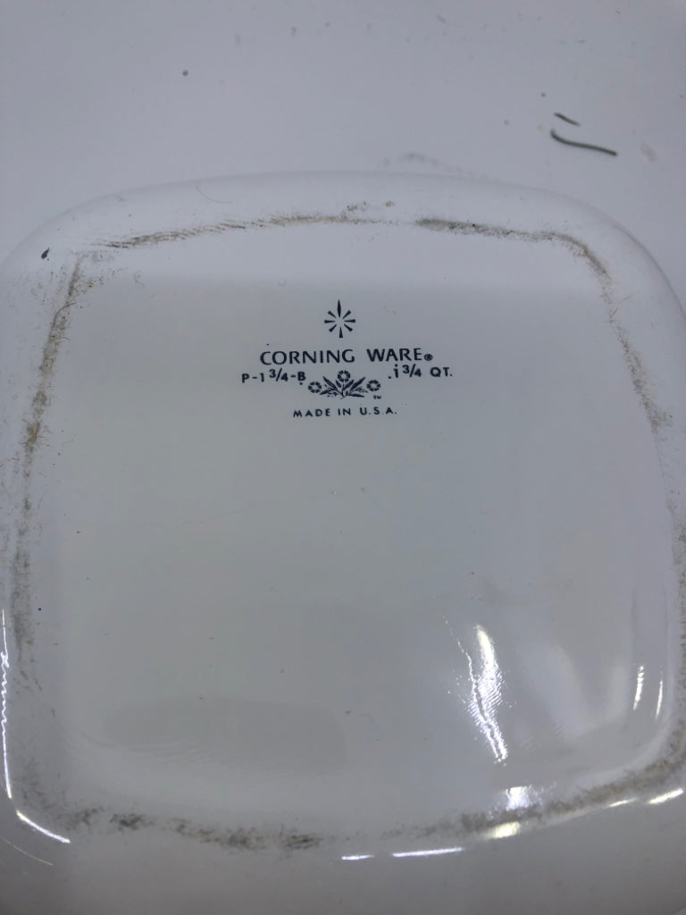 CORNFLOWER BLUE CORNING WARE BAKING DISH W LID.