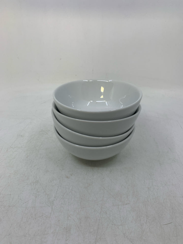 4 WHITE SPICE BOWLS.