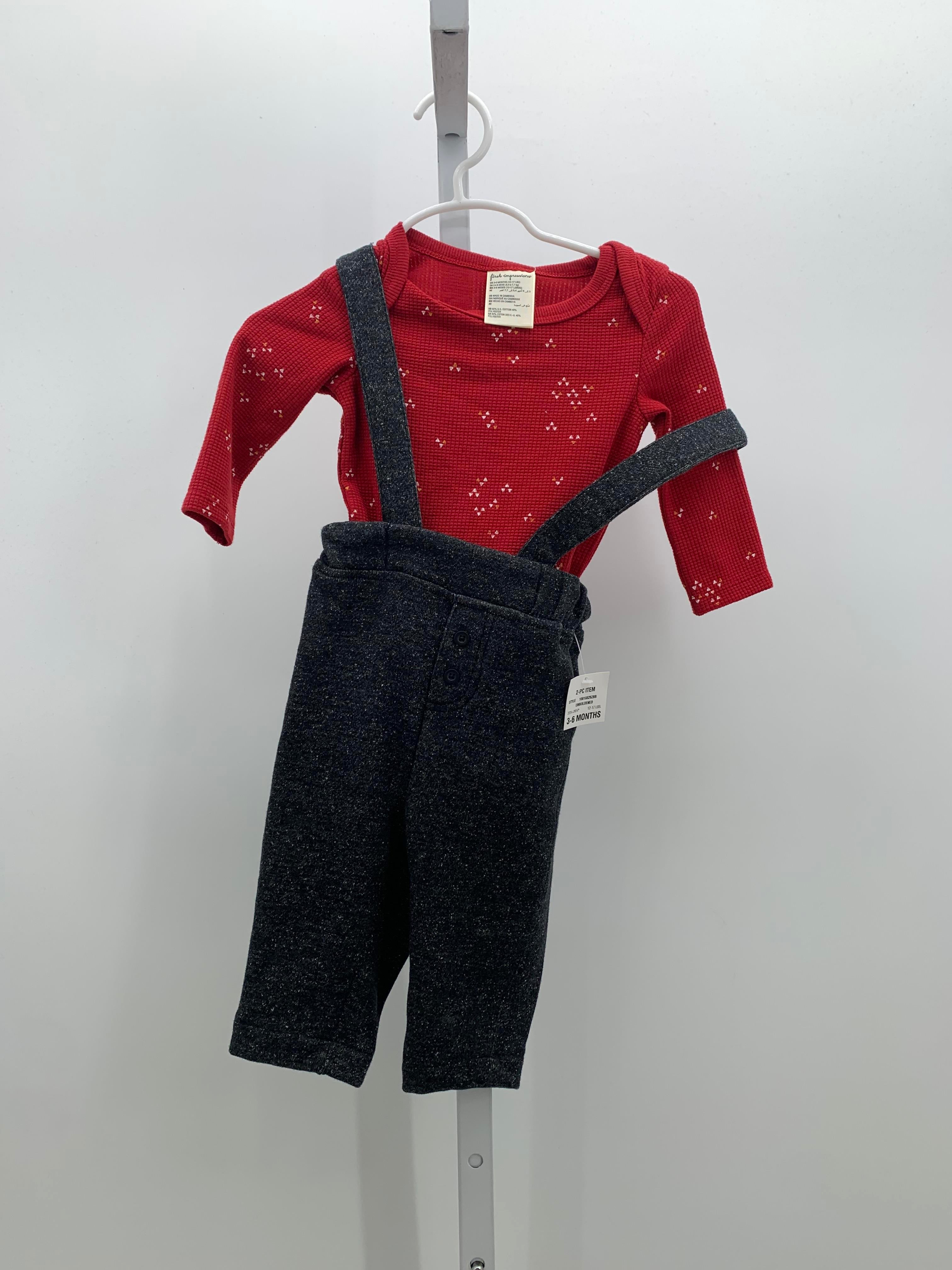 NEW TRIANGLES WAFFLE KNIT SHIRT KNIT PANTS WITH SUSPENDERS