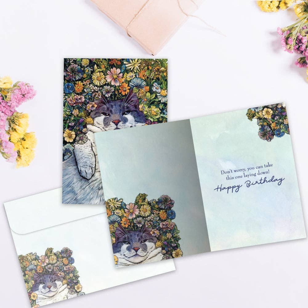 Flower Cat, Birthday Card