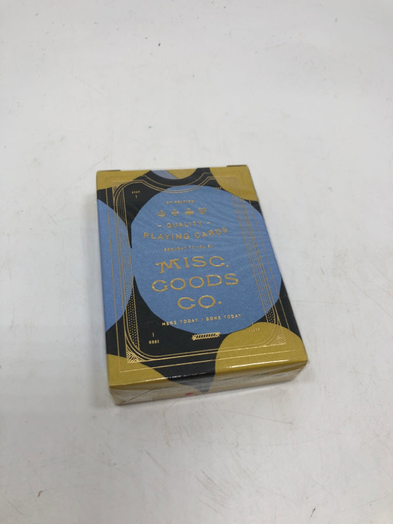 NIP BLUE/GOLD PLAYING CARD DECK.