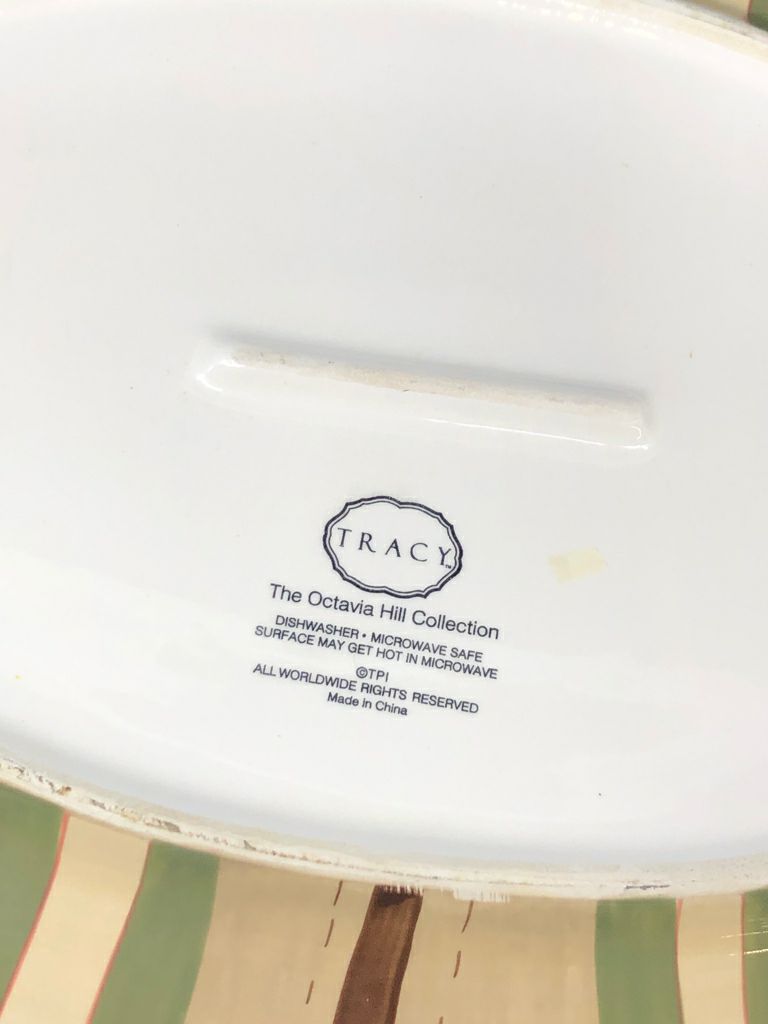 RED/GREEN FRUIT PAINTED OVAL SERVER.