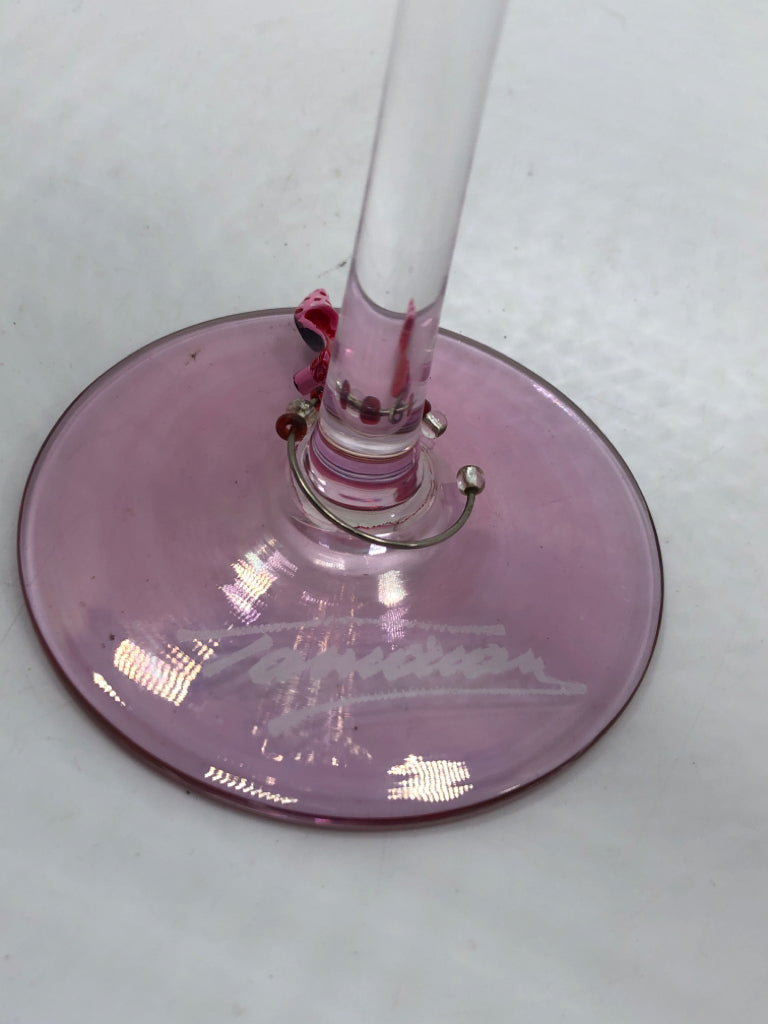 NWT TAMAIAN PINK MARTINI GLASS W/SHOE CHARM.
