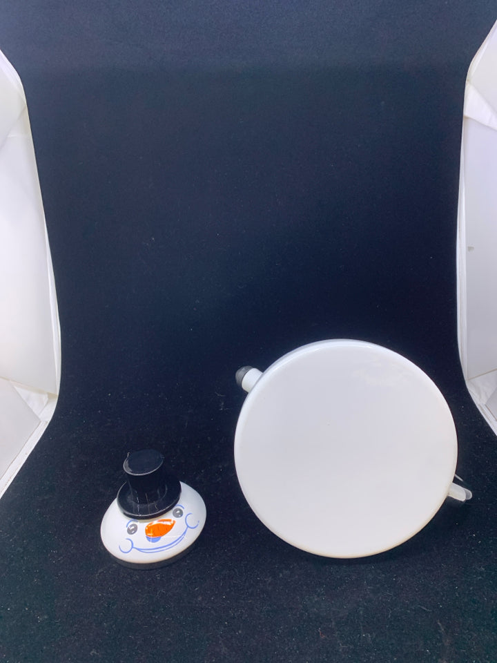 METAL SNOWMAN SHAPED TEA KETTLE.