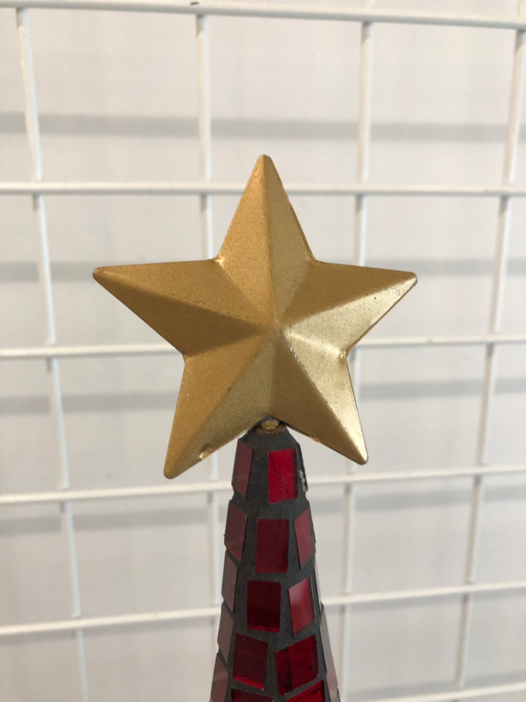 MOSAIC RED CHRISTMAS TREE.
