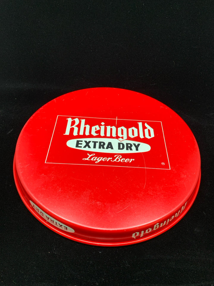 VTG RHEINGOLD LAGER BEER TIN SERVING TRAY.