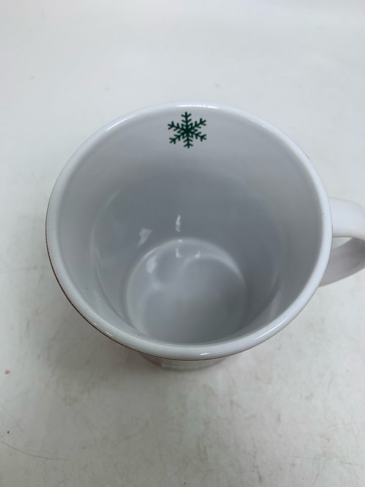 RED MERRY AND BRIGHT SNOOPY MUG.