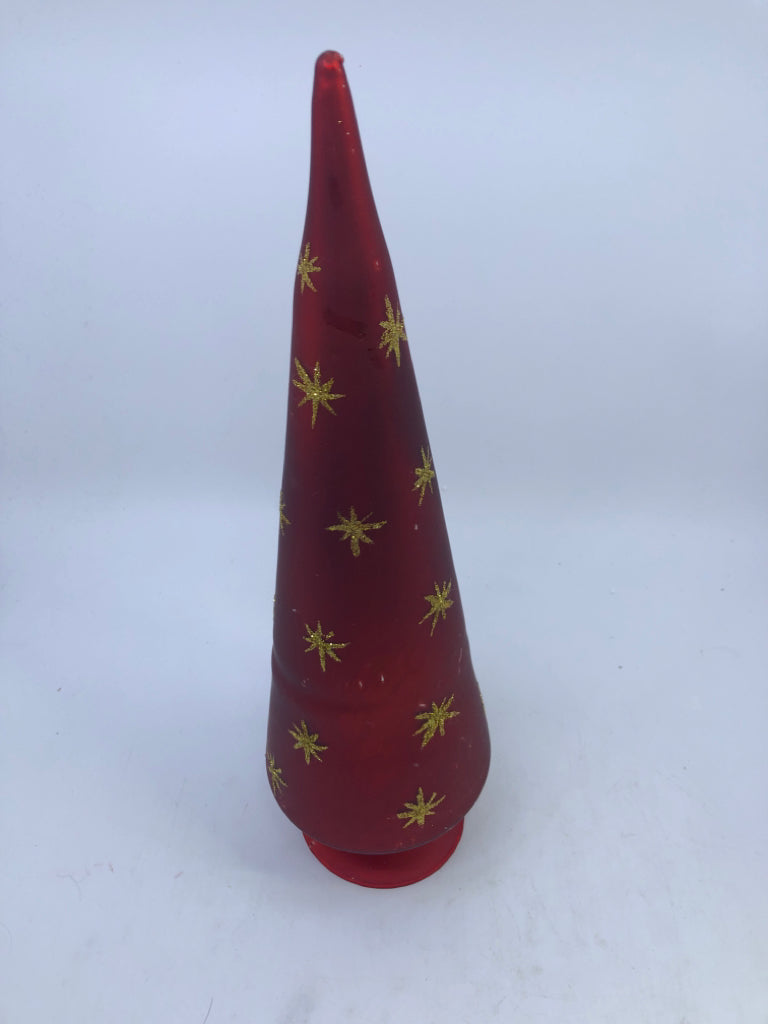 DELICATE GOLD STAR RED TREE.