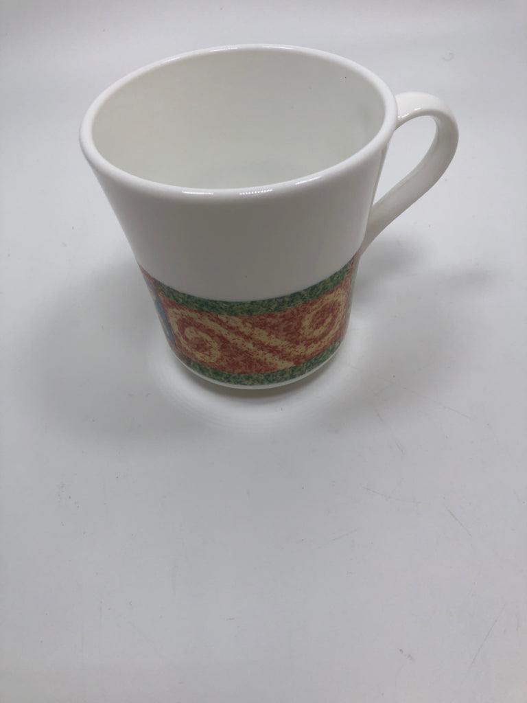 4PC CORELLE SAND ART COFFEE MUGS.