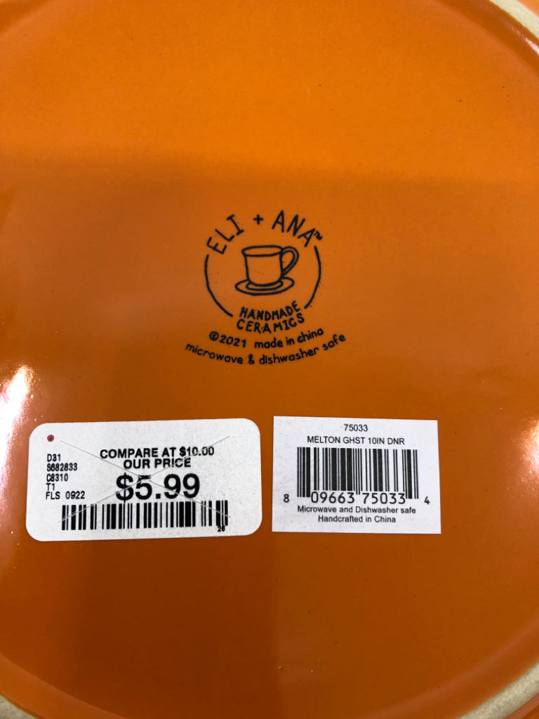 ORANGE BOO GRAVESTONE GHOSTS SERVING PLATE.