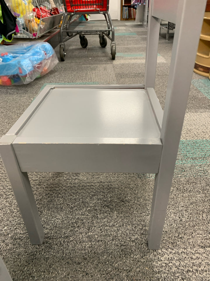 gray wooden kids chair