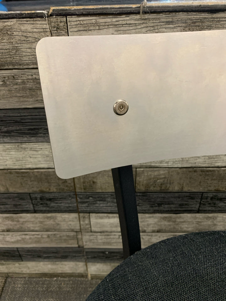 2PC SWIVEL BAR STOOL WITH SILVER METAL BACK & GRAY FABRIC SEATS AMICA.