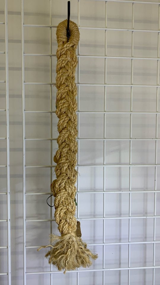WOVEN ROPE WITH CUBAN ORNAMENTS WALL HANGING.