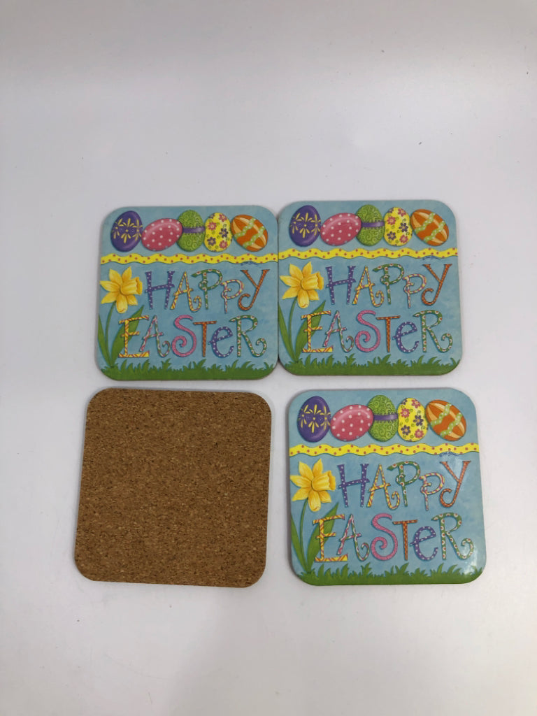 4PK HAPPY EASTER COASTERS.