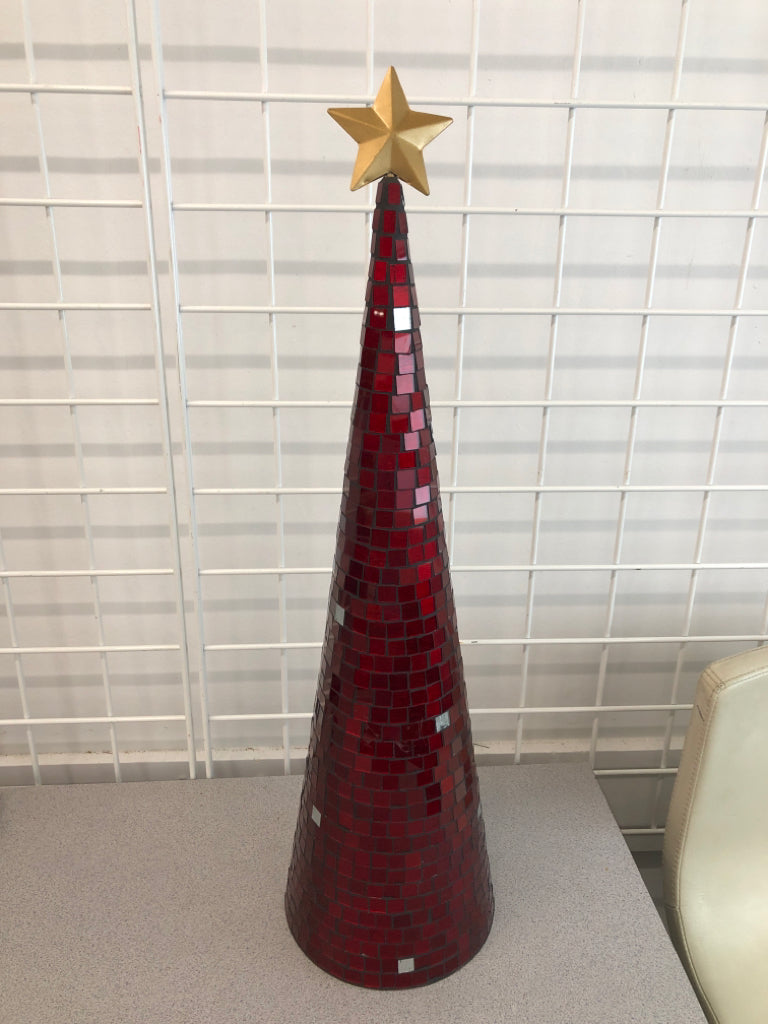 MOSAIC RED CHRISTMAS TREE.
