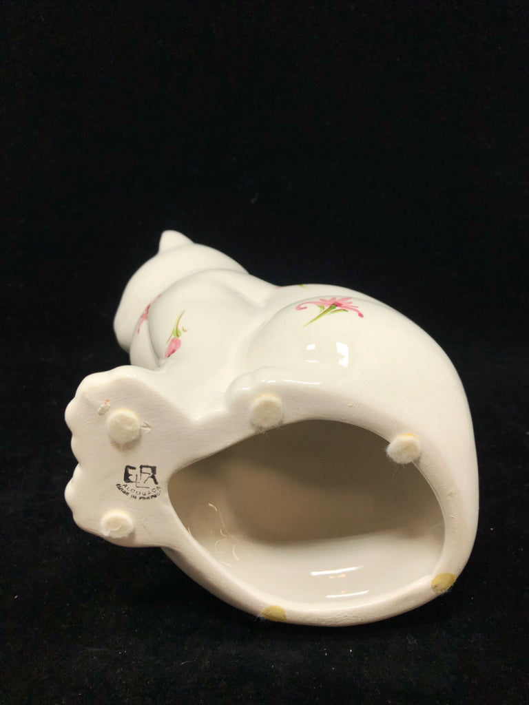 VTG ELPA ALCOBACA CERAMIC GREEN-EYED CAT FIGURINE.