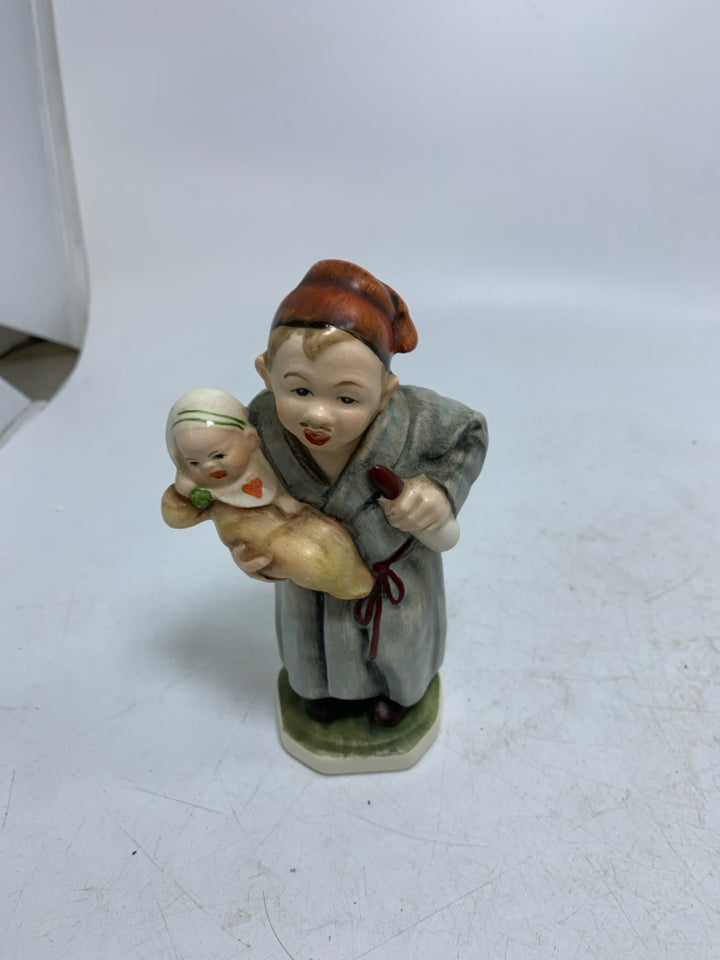 VTG FRIEDEL GERMAN MAN IN ROBE HOLDING BABY.
