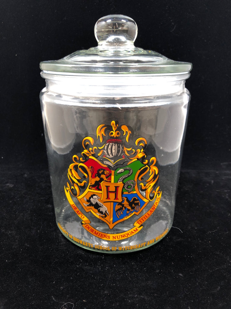 HARRY POTTER CLEAR GLASS CANISTER W/LID.