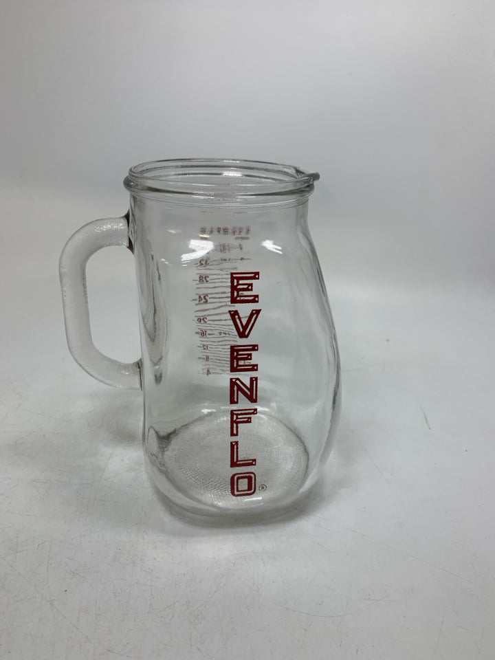 VTG EVENFLO GLASS MEASURING PITCHER 4 CUP 32 OZ.