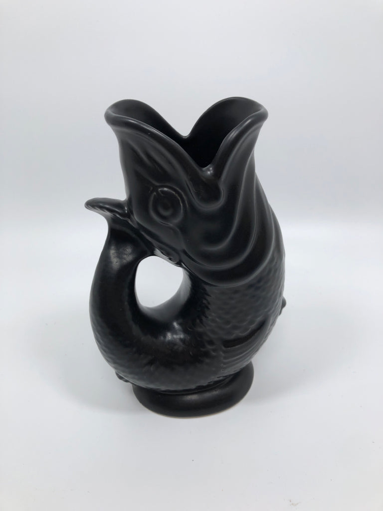 BLACK DARTMOUTH GURGLE JUG.